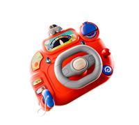 Qianly Simulatore di Volo per Bambini, Gioco di Ruolo, Giocattolo Educativo per La Prima Infanzia, Cruscotto, Sviluppa Le Capacità Motorie con La Musica, Ada, Rosso, Taglia unica