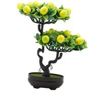 Qianly Simulazione Albero Ornamentale Pianta Artificiale Bonsai Frutti Decorazione Realistica Pronta All’uso Adatta per Scrivania Casa Celebrazioni Omaggi, Limone