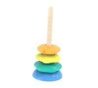 Qianly Stacking Toy Giocattolo Apprendimento Anelli Impilabili Sviluppo Sensoriale Bambini Creatività Interattiva Adatto per Attività Familiari, Come immagine, 4 strati
