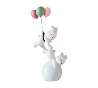 Qianly Statuetta Coniglio Oggetto Decorativo Figurina da Collezione Scultura da Tavolo Realizzata a Mano in Resina Adatto per Decorazione Ufficio E Feste, Blu