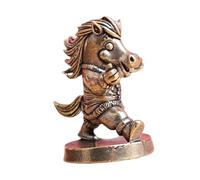 Qianly Statuetta di Cavallo in Ottone, Oggetto Decorativo per L'ufficio O La Casa
