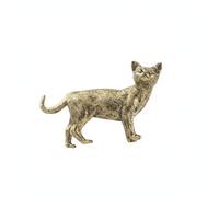 Qianly Statuetta in Ottone Piccolo Statuetta di Animale Miniatura Soprammobile in Ottone per Libreria, Gatto Grande