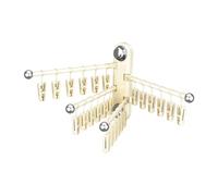 Qianly Stendibiancheria pieghevole a ventosa, appendiabiti per biancheria intima, stendibiancheria con mollette per cappellini, lingerie, casa, balcone, Latte Beige Argento