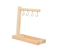 Qianly Supporto Bracciali Espositore Organizer Collane Porta Chiavi Portaoggetti in Legno dal Design Elegante Adatto per Ingresso, Colore Legno Chiaro