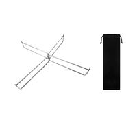 Qianly Supporto per Frigorifero Pieghevole, Contenitore Portaoggetti, Robusto, in Acciaio Inox, Compatto, Portavaligie, Portaghiaccio per Picnic, Barbecue, a, Argento