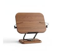 Qianly Supporto per Libri da Scrivania Ergonomico Supporto per Libri con Base Girevole Salvaspazio Studio, Noce Nero, Base In Legno Allargata E Ispessita, Rotante A 360°