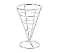Qianly Supporto per Patatine con Telaio a Forma di Cono in Acciaio Inox per Presentazione di Antipasti in Feste, Argento