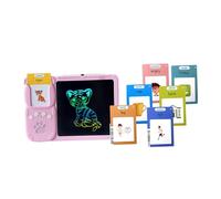 Qianly Tablet Interattivo per L'apprendimento Dei Bambini con Riconoscimento Vocale E Tavoletta Grafica, Rosa con 255 carte, Taglia unica