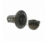 Qianly Tappo di Imbarco con Catene | Corpo Cilindrico Filettato, Tappo Serbatoio con Flangia, per Yacht, Nera