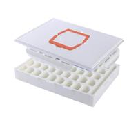 Qianly Tavolozza Vuota per Acquerelli, Scatola Portaoggetti con Manico E Coperchio, Scatola per Il Trasporto, Tavolozza per Miscelazione di Guazzo per Schizz