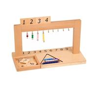 Qianly Telaio per Esercizi Matematici in Legno con Perline Tattili E Numeri Stampati per Riconoscimento Visivo E Calcolo Mentale Gioco Educativo per Bambini, Da 1 A 9