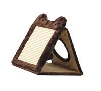 Qianly Tiragraffi per Gatti Casetta da Gioco Tappeto da Graffio Giocattolo Stabile Proteggi Mobili a Forma Triangolare Portatile Adatto per Il Riposo E L'At, Marrone