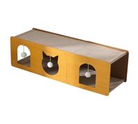 Qianly Tiragraffi Tunnel per Gatti Cuccia Cartone Grande Letto Interattivo con Palla Appesa Materiale Resistente Sisal MDF Adatto per Gatti da Interno a, 101 Cm X 29 Cm X 30