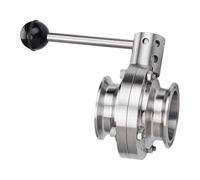 Qianly Valvola a Farfalla Manuale Acciaio Inox 304 con Chiusura Rapida E Guarnizione Silicone Antigoccia Adatta per Birrifici Caseifici, 63 Mm