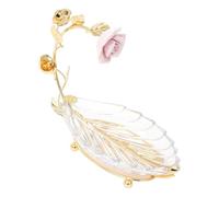 Qianly Vassoio a Forma di Foglia, Alzata per Torte, Piatto Da Portata per Decorazioni Domestiche, Centrotavola, Piatto Da Frutta, Piatto Da Portata per Feste