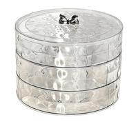 Qianly Vassoio Da Portata con Coperchio E Scomparti, Organizer per Piatti per Snack Dolci E Secchi, Materiale PP, Adatto per Riunioni, Cucina E, 3 Livelli