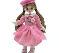 Qianly Vestito Bjd 1/6 Abito Abbigliamento Completo Outfit Bambola 30cm Set Coordinato Design Grazioso Varie Look Materiali Morbidi Finiture Pulite Adatto, Abito+Cappello+Leggings