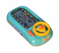 Qianly Volante Giocattolo Simulatore Guida Doppia Alimentazione USB e Batteria Console Portatile con Volante Multifunzione per Bambini 3+ , Nuova Avventura Racing