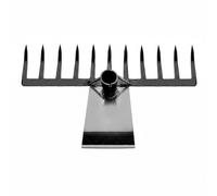 Qianly Zappa e Rastrello 2 in 1 Acciaio Al Manganese Attrezzo a Doppia Testa Zappa Rastrello Multifunzionale Estirpatore Erbacce Manico Lungo per Agricoltura , 11 Denti