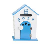 QIANMEI Cassette postali per Esterno Cassetta Postale in Legno, Cassetta delle Lettere Creativa e Carina for l'asilo Scatola dei Suggerimenti casa Senza Serratura 23,5 * 12 * 32 cm(Blue)
