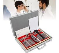 QIANMEI Montatura per Lenti di Prova ottiche Kit di optometria for oftalmologia Set di lenti di prova ottiche professionali da 104 pezzi Lenti for occhiali for test della vista Scatola di alluminio