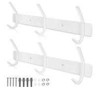 Qiannhee 2X Appendiabiti da Parete Bianco 30CM a 30KG Resistente Attaccapanni da Muro Moderno Portaoggetti Bagno a 3 Acciaio Inox Ganci per Cappotti Cappelli Giacche Cucina Camera da Letto Giardino