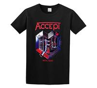 Qianqianzhi Men's Accept Metal Heart 2 T-Shirts Black XXL