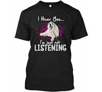 Qianqianzhi Men's Great Pyrenees I Hear You You Im Just Not Tee T-Shirts Black L