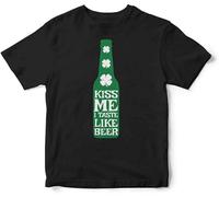 Qianqianzhi Men's I Taste Like Beer Men Mens Women 100% Cotton Irish Ireland Weed Spliff Drugs St Patrick's Day73929 T-Shirts Black XL