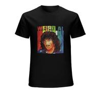 Qianqianzhi Men's Kuju Weird al Yankovic Oversized Funny Quick Drying Quick-Drying Black T-Shirts Black M