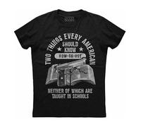 Qianqianzhi Men's Two Things Every American Should Know Patriotic Black T-Shirts Black L