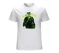 Qianqianzhi Men's Universal Monsters Mens Electric Chair Frankenstein T-Shirts White L