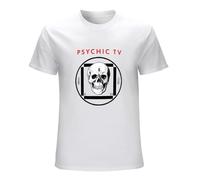 Qianqianzhi Psychic TV Force The Hand of Chance Post Punk Retro Vintage T-Shirt White L