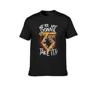 Qianqianzhi Twisted Sister Were Not Gonna Take It Men's T-Shirt Unisex Tee Black L