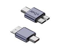 QIANRENON 10Gbps USB C a Micro B Disco rigido esterno Adattatore USB Type C Maschio a USB3.0 Micro B Maschio Dati Ricarica Connettore, per Disco Rigido Esterno SSD Fotocamera Digitale Telefono, 2Pcs
