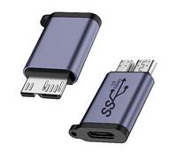QIANRENON 10Gbps USB C Femmina a Micro B Maschio Dati Ricarica Adattatore Type C a USB3.0 Micro B maschio Disco rigido esterno Convertitore, per SSD Disco Rigido Esterno Fotocamera Digitale, 2Pcs