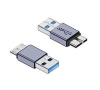 QIANRENON 10Gbps USB3.1 a Micro B Disco Rigido Esterno Adattatore USB3.1 Maschio a USB3.0 Micro B Maschio Dati Ricarica Connettore, per Disco Rigido Esterno SSD, Fotocamera Digitale, Telefono, 2 Pcs