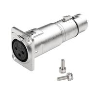QIANRENON 3 pin, presa XLR su femmina, pannello di montaggio per microfono, adattatore XLR fisso, attacco audio simmetrico, connettore XLR per presa di corrente da incasso, per altoparlante