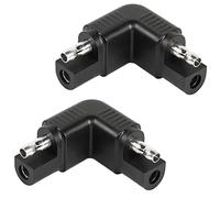 QIANRENON 90 gradi Angolo SAE Connettore adattatore polarità invertita SAE maschio a maschio Angolo retto Convertitore Estensore, per pannelli solari caricabatterie, 2 Pcs