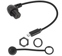 QIANRENON 90 gradi angolo USB C 3.1 pannello montato incasso impermeabile Cavo 10 Gbps Type C 3.1 maschio a ngolo retto femmina ngolo retto Estensione Cavo, Fissaggio filettato, 30cm/11.8in