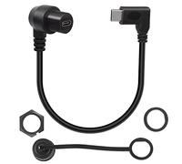QIANRENON 90 gradi angolo USB C 3.1 pannello montato incasso impermeabile Cavo 10 Gbps Type C 3.1 maschio a femmina ngolo retto Estensione Cavo, Fissaggio filettato, 30cm/11.8in(curva sinistra)