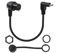 QIANRENON 90 gradi angolo USB C 3.1 pannello montato incasso impermeabile Cavo 10 Gbps Type C 3.1 maschio a femmina ngolo retto Estensione Cavo, Fissaggio filettato, 30cm/11.8in