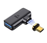 QIANRENON 90 Grados ángulo Recto USB C Magnético Adaptador USB 3.0 Hembra a Type C Macho Convertidor 24 Pin USB 3.1 Gen 2 Soporte OTG 10 Gbps,para Teléfono Inteligente Unidades Flash ratón Teclado