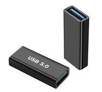 QIANRENON Accoppiatore adattatore USB 3.0 femmina a USB 3.0 femmina Jack USB 3.0 a jack Connettore dati di ricarica Presa extender 5 Gbps/10 Gbps 5 V/3 A, Guscio in lega di alluminio, per unità USB ta