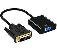 QIANRENON Adattatore da DVI-D a VGA Dual Link 24+1 Maschio a Femmina, Cavo di Prolunga Video 1080p per Collegamento di Sistemi DVI-D a Monitor, Nero, 25 cm