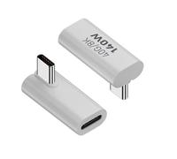 QIANRENON Adattatore dati USB 4.0 C con angolo di 90°, 140 W, 40 Gbps, connettore di ricarica da maschio a femmina, ad angolo retto, PD140W/8K a 60Hz, Al Hull, per Thunderbolt 3 iPhone 15 Steam Deck,
