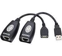 QIANRENON Adattatore di prolunga USB su RJ45 tramite amplificatore di segnale USB Cat5/Cat5e/Cat6, si estende fino a 50 metri, 1 paio