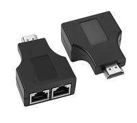QIANRENON Adattatore di rete HDMI a RJ45 da HDMI a Dual RJ45 Ripetitore di rete da Cat 5e/6 1080p fino a 30m per PS3 HDTV STB HDCP 2 pz