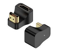 QIANRENON Adattatore HDMI 2.1 U forma Angolo Ultra HD 8K HDMI maschio a femmina 80 gradi angolo Presa connettore display 8K@60Hz UHD2.1 3D, per HDTV Monitor Proiettore PC Laptop, 2 Pcs (Inverso)