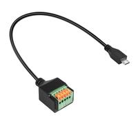 QIANRENON Adattatore Micro USB Quick Connect senza saldatura, connettore micro USB a molla, connettore micro USB maschio a terminale a crimpare a 5 pin, estensore di ricarica dati senza saldatura, per